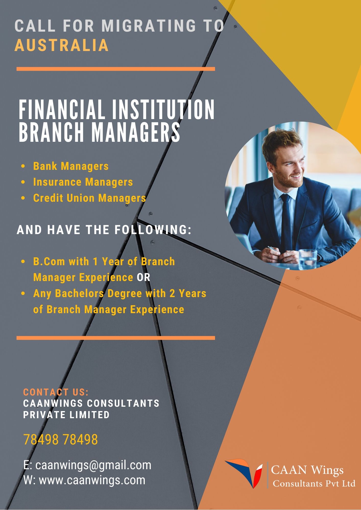 Financial Institution Branch Managers - CAAN Wings Consultants Pvt Ltd