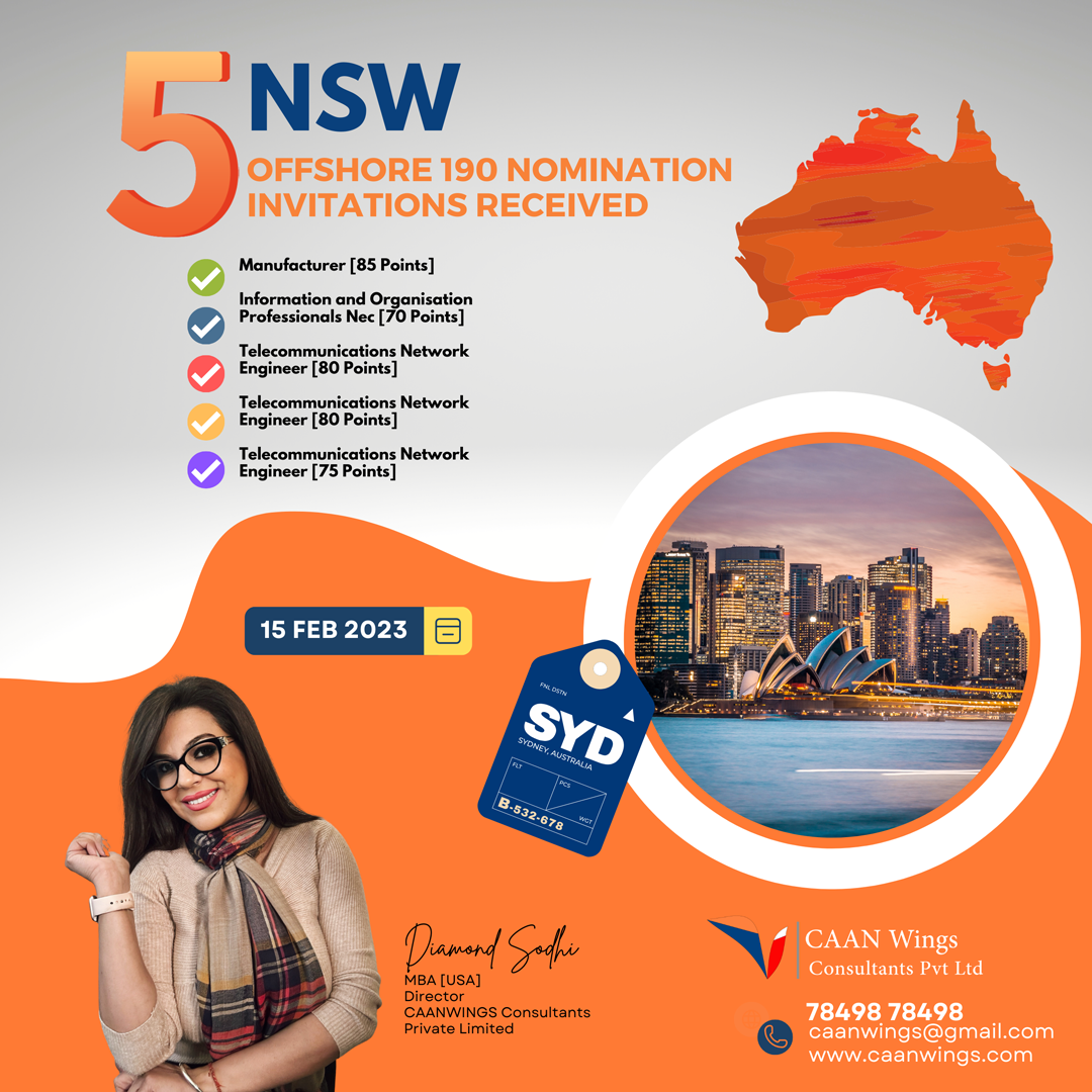 AUSTRALIA NSW Five 190 Offshore Nomination Invitation Received. - CAAN ...
