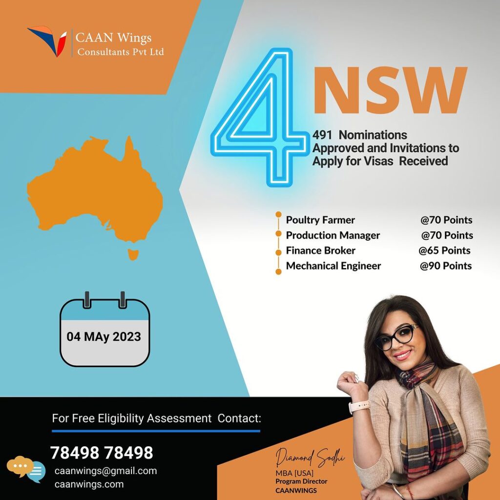 AUSTRALIA NSW Four 491 Offshore Nominations Invitations Received